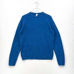 Eidos Sweater Mens Large Blue Crew Neck Long Sleeve Knit Pullover